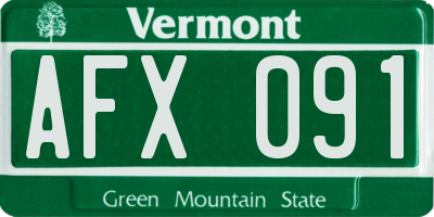 VT license plate AFX091