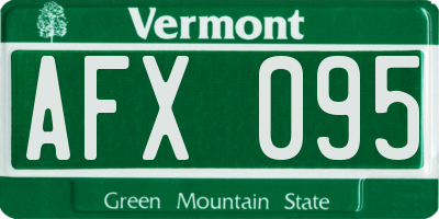 VT license plate AFX095