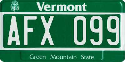 VT license plate AFX099