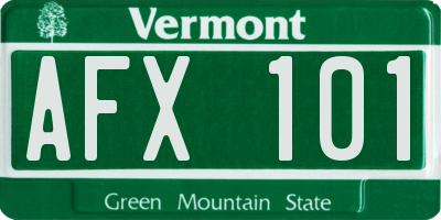 VT license plate AFX101