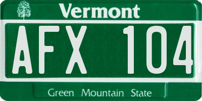 VT license plate AFX104