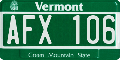 VT license plate AFX106