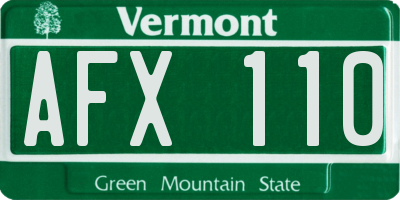 VT license plate AFX110