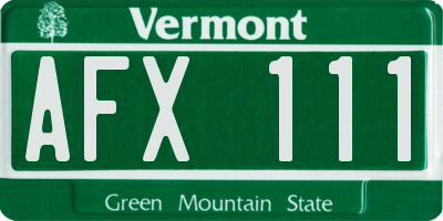 VT license plate AFX111