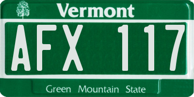 VT license plate AFX117