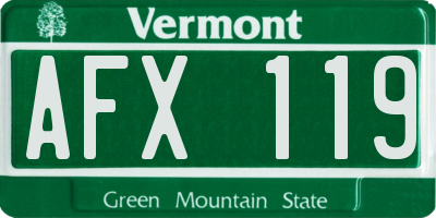 VT license plate AFX119
