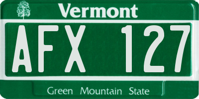 VT license plate AFX127