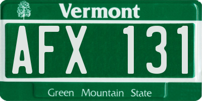 VT license plate AFX131