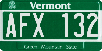 VT license plate AFX132
