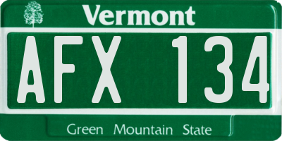 VT license plate AFX134