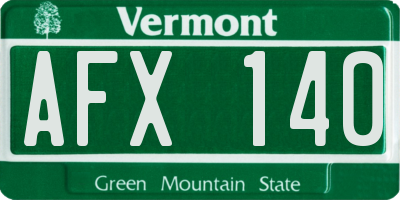 VT license plate AFX140