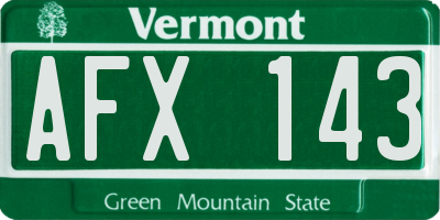 VT license plate AFX143