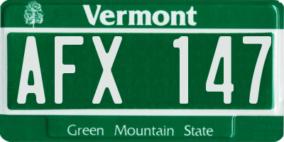 VT license plate AFX147