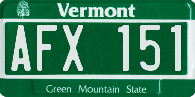 VT license plate AFX151