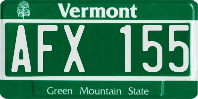 VT license plate AFX155