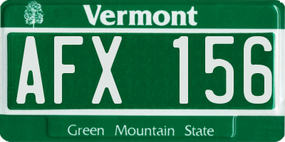 VT license plate AFX156