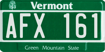 VT license plate AFX161