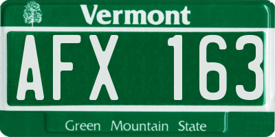 VT license plate AFX163