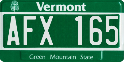 VT license plate AFX165