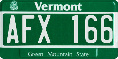 VT license plate AFX166