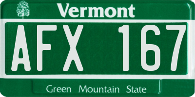 VT license plate AFX167