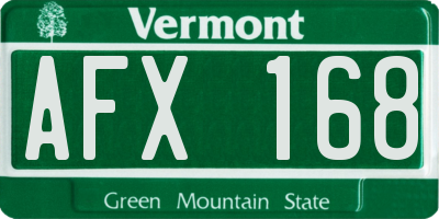 VT license plate AFX168