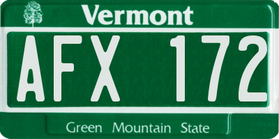 VT license plate AFX172