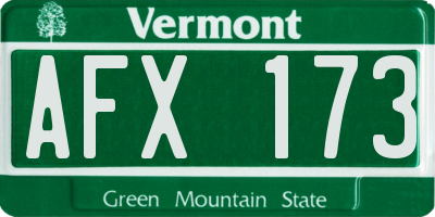 VT license plate AFX173