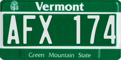 VT license plate AFX174