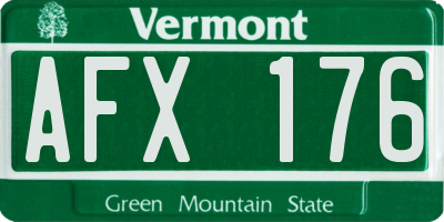VT license plate AFX176