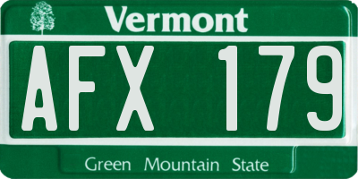VT license plate AFX179