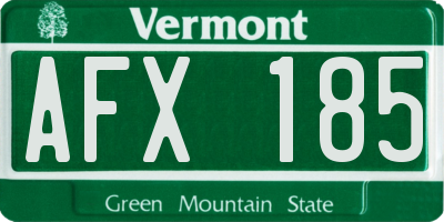 VT license plate AFX185