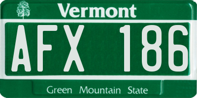 VT license plate AFX186