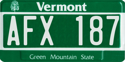 VT license plate AFX187