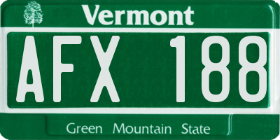 VT license plate AFX188