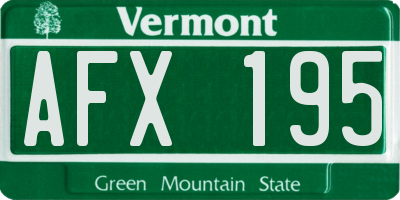 VT license plate AFX195