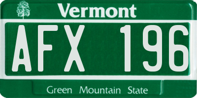 VT license plate AFX196
