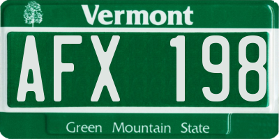 VT license plate AFX198