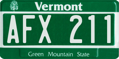 VT license plate AFX211