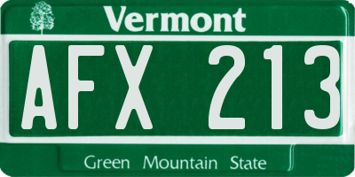 VT license plate AFX213