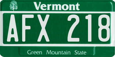 VT license plate AFX218