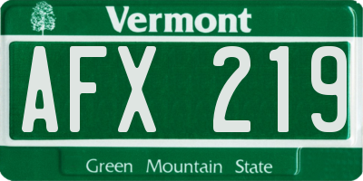 VT license plate AFX219