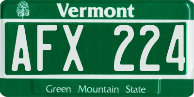 VT license plate AFX224