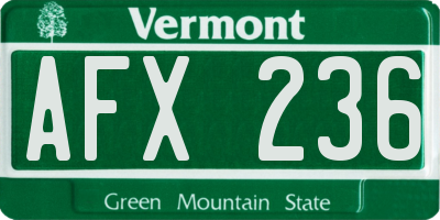 VT license plate AFX236