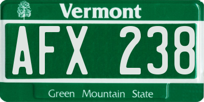 VT license plate AFX238