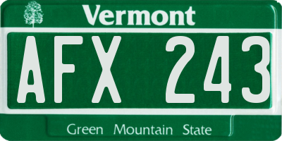VT license plate AFX243