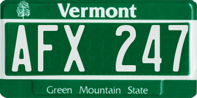 VT license plate AFX247