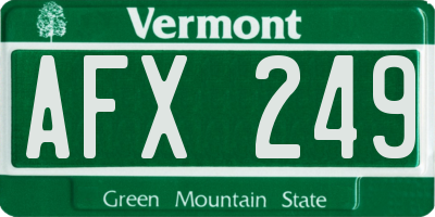 VT license plate AFX249