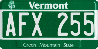 VT license plate AFX255