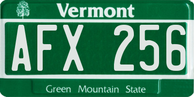 VT license plate AFX256